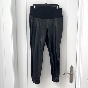 Maternity faux leather leggings